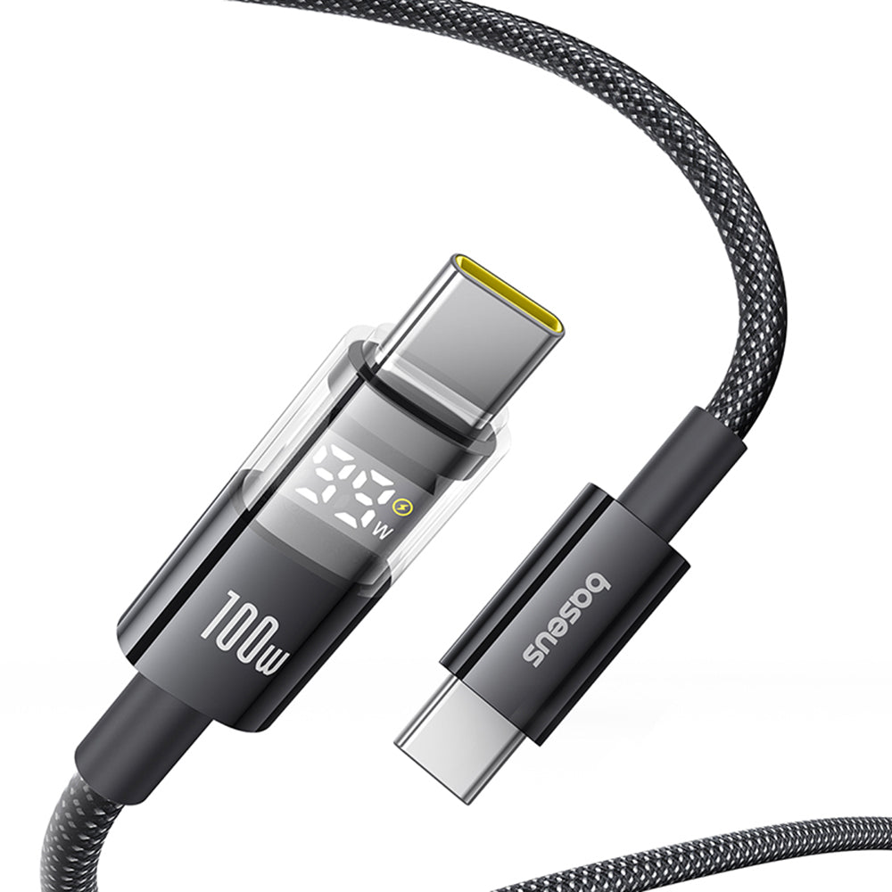 Câble de Données et de Charge USB-C - USB-C Baseus Display 2, 100W, 2m, Noir P10377706123-00