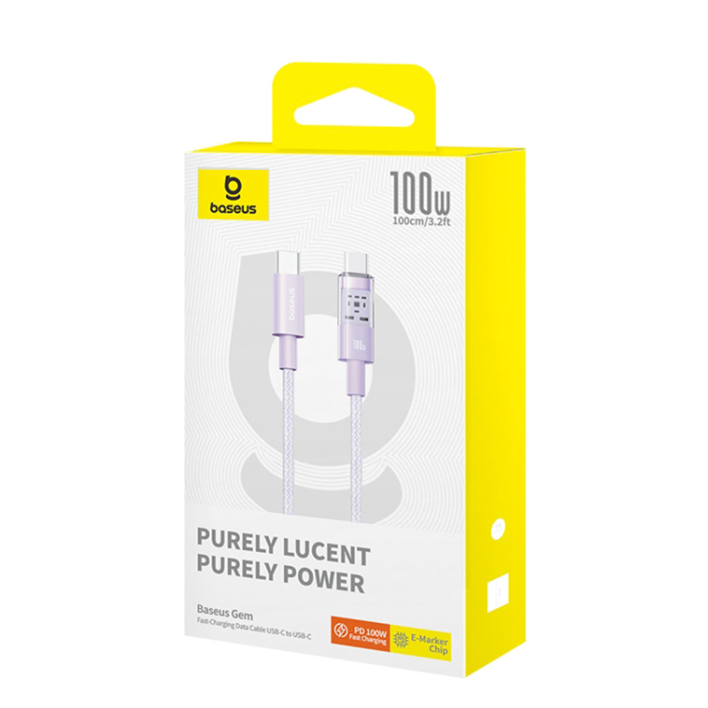 USB-C Data and Charging Cable - USB-C Baseus Gem, 100W, 1m, Purple P10373000511-00