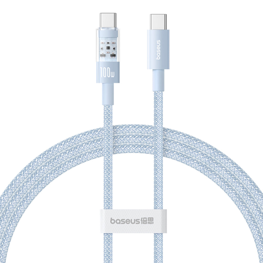 Câble de Données et de Charge USB-C - USB-C Baseus Gem, 100W, 2m, Bleu P10373000311-01