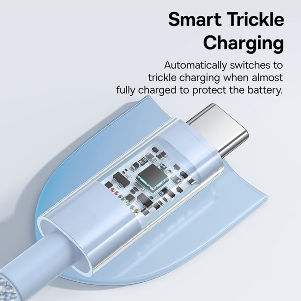 Câble de Données et de Charge USB-C - USB-C Baseus Gem, 100W, 2m, Bleu P10373000311-01
