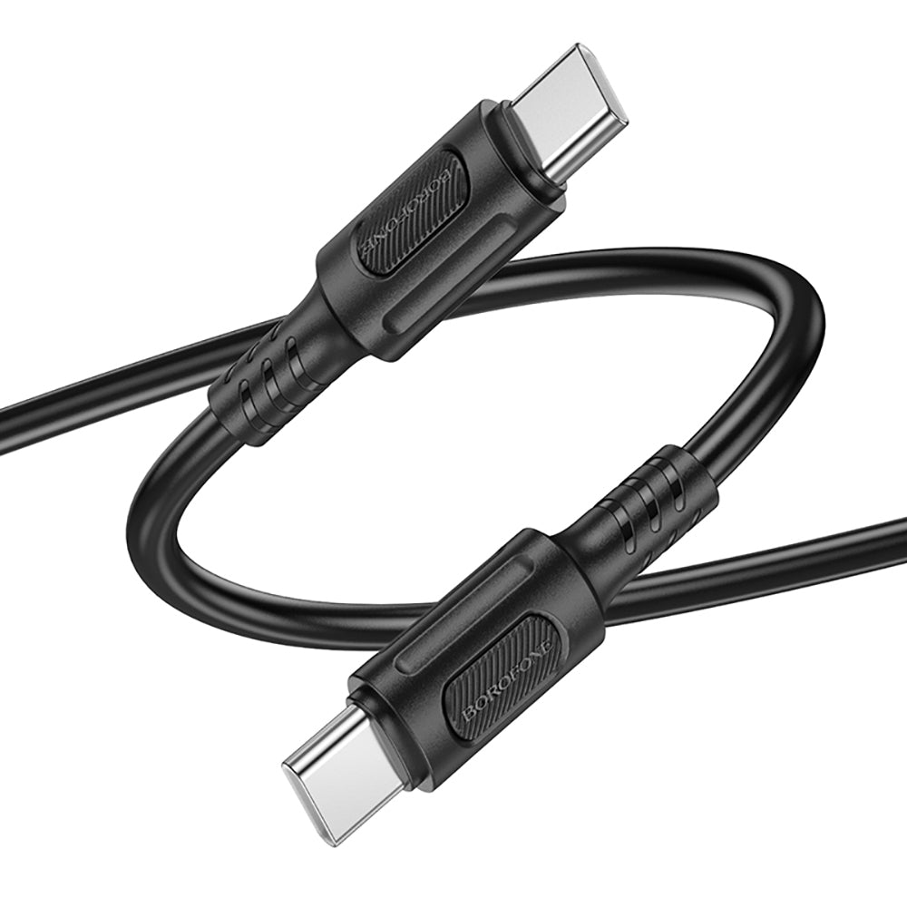 Câble de Données et de Charge USB-C - USB-C Borofone BX111 Feliz, 60W, 1m, Noir