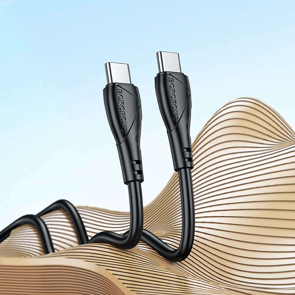 Câble de Données et de Charge USB-C - USB-C Borofone BX121 Energy, 60W, 1m, Noir