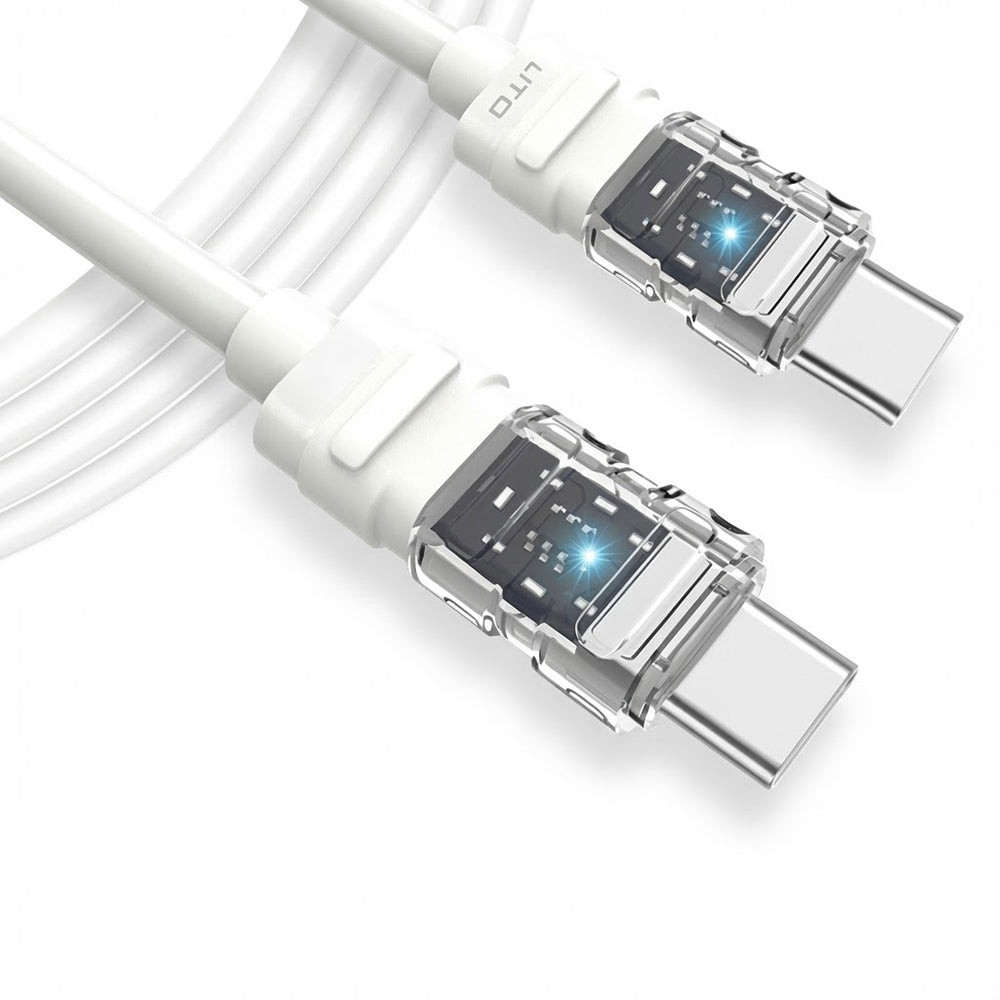 Daten- und Ladekabel USB-C - USB-C Lito LD05, 60W, 1m, Weiß