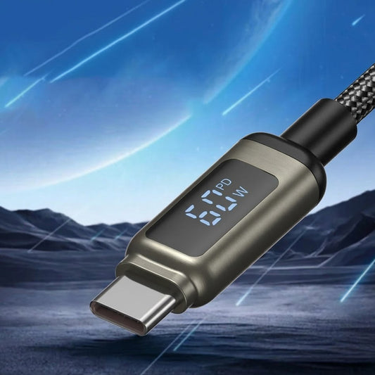 Daten- und Ladekabel USB-C - USB-C Lito LD15 Display, 60W, 1m, Schwarz