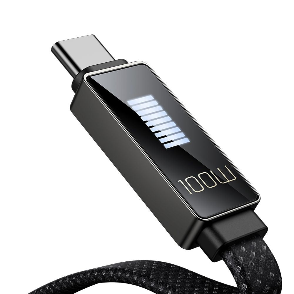 Câble de Données et de Charge USB-C - USB-C McDodo CA-4470 Rythm Display, 100W, 1.2m, Noir