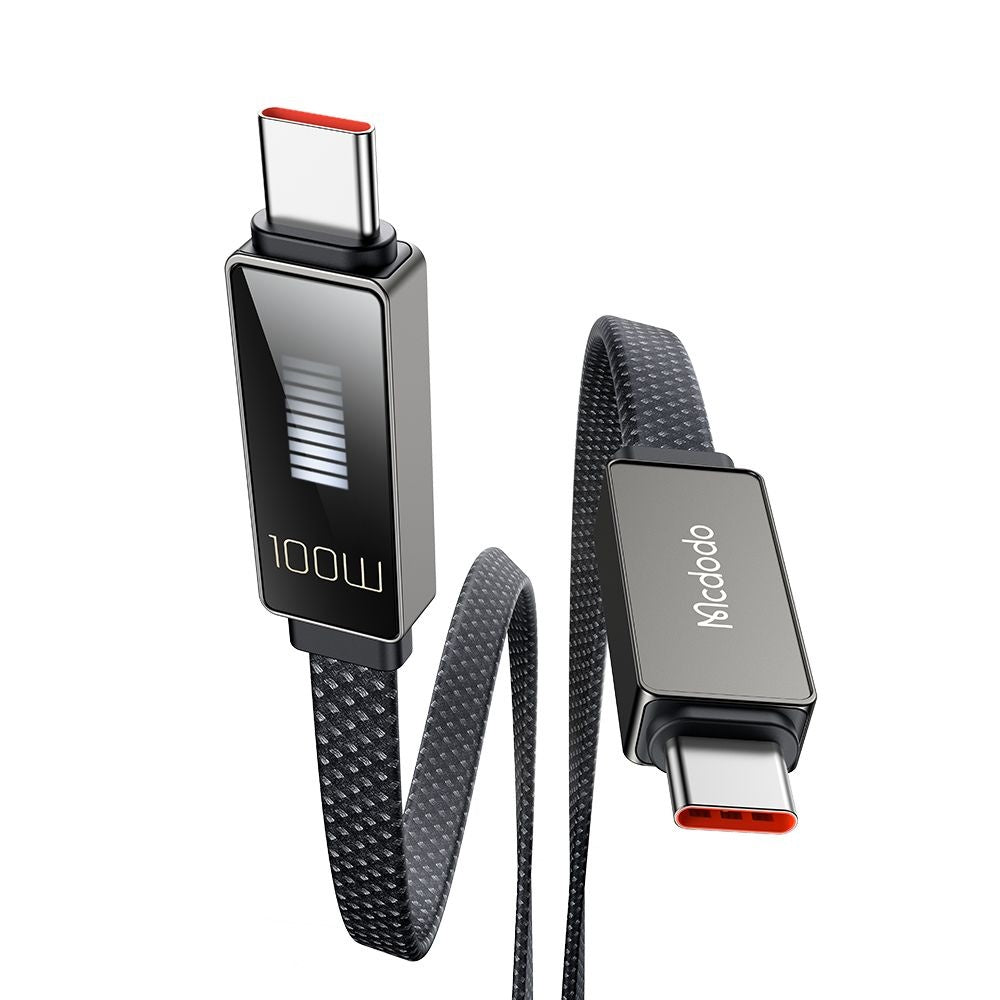 Câble de Données et de Charge USB-C - USB-C McDodo CA-4470 Rythm Display, 100W, 1.2m, Noir