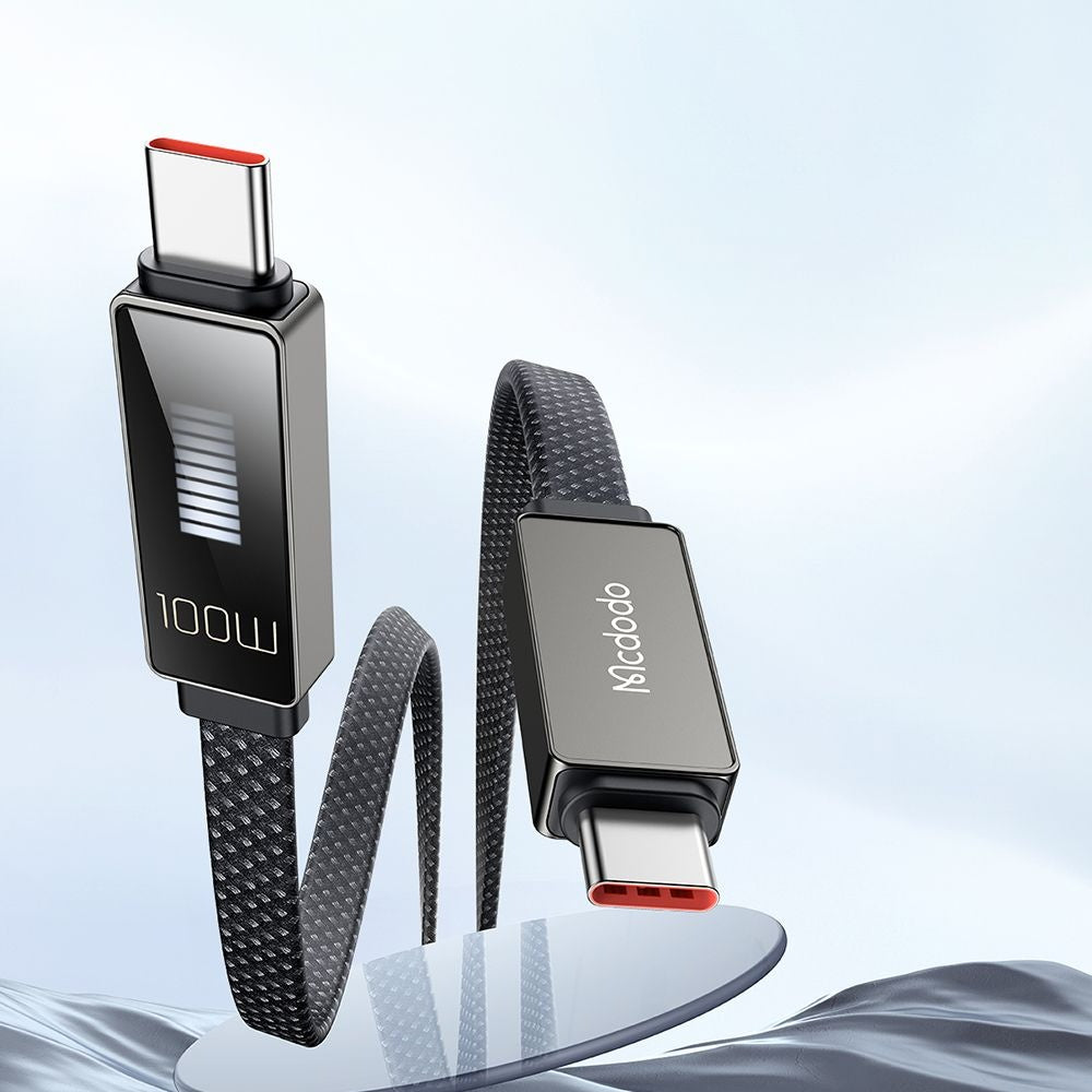 Câble de Données et de Charge USB-C - USB-C McDodo CA-4470 Rythm Display, 100W, 1.2m, Noir