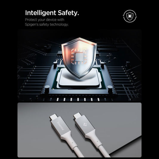 Daten- und Ladekabel USB-C - USB-C Spigen EB24012CC, 240W, 1.2m, Weiß