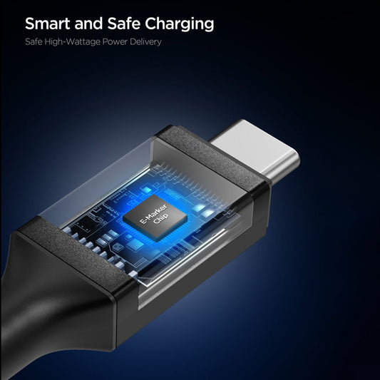 Daten- und Ladekabel USB-C - USB-C Spigen EB24015CC, 240W, 1,5m, Schwarz ACA10423