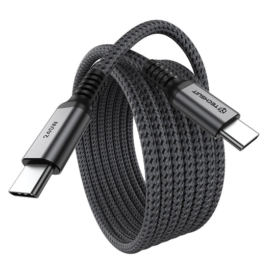 USB-C Daten- und Ladekabel - USB-C Techsuit TitanSync Pro CX2, 240W, 2m, Grau