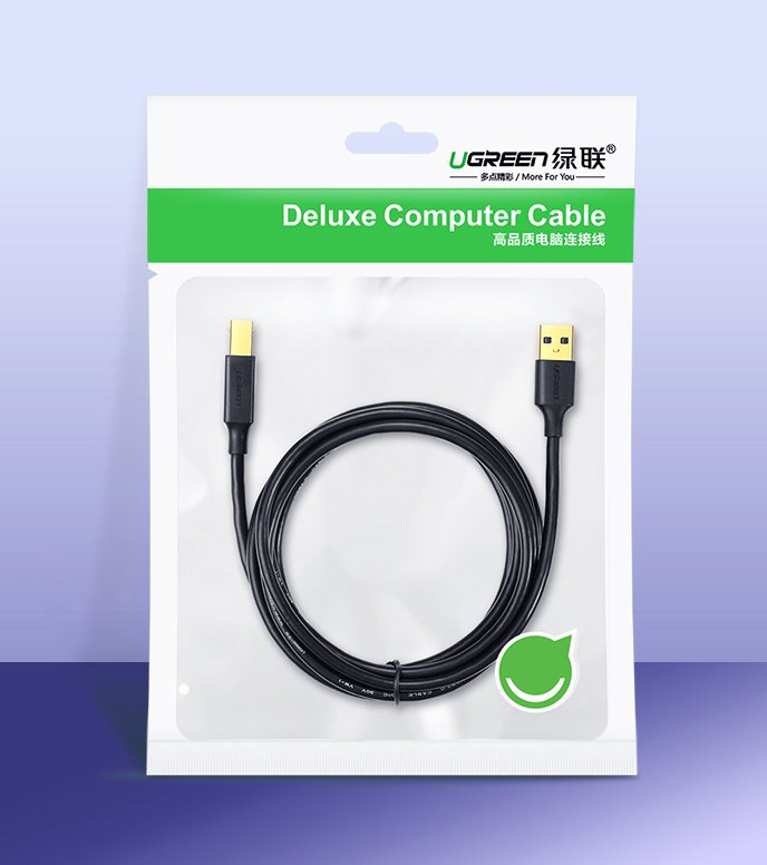UGREEN US135 Druckerkabel, USB-A - USB-B, 1,5m, Schwarz