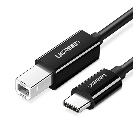 Printer Cable UGREEN US370, USB-C - USB-B, 1m, Black