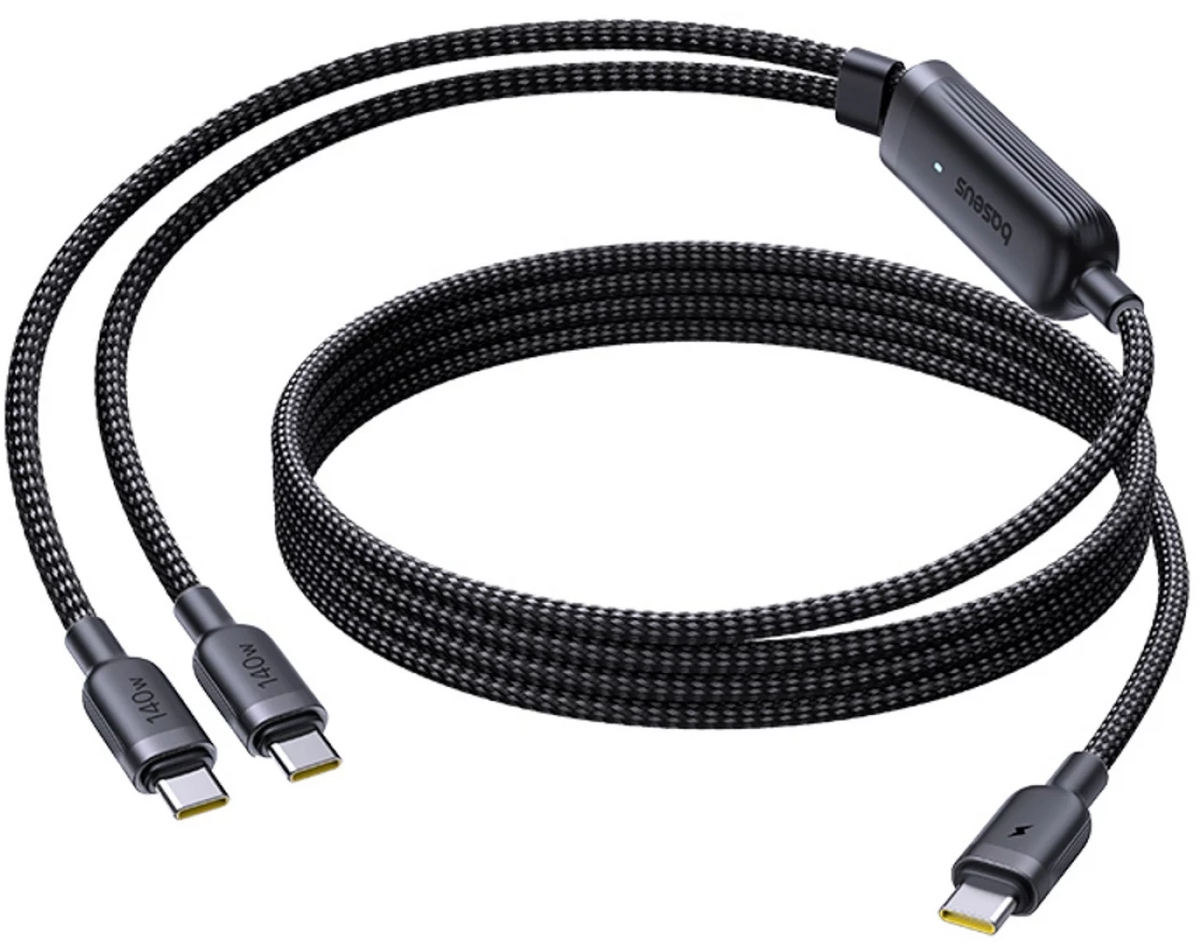 USB-C Charging Cable - 2 x USB-C Baseus Flash 4 2in1, 140W, 1.5m, Black E0426X00