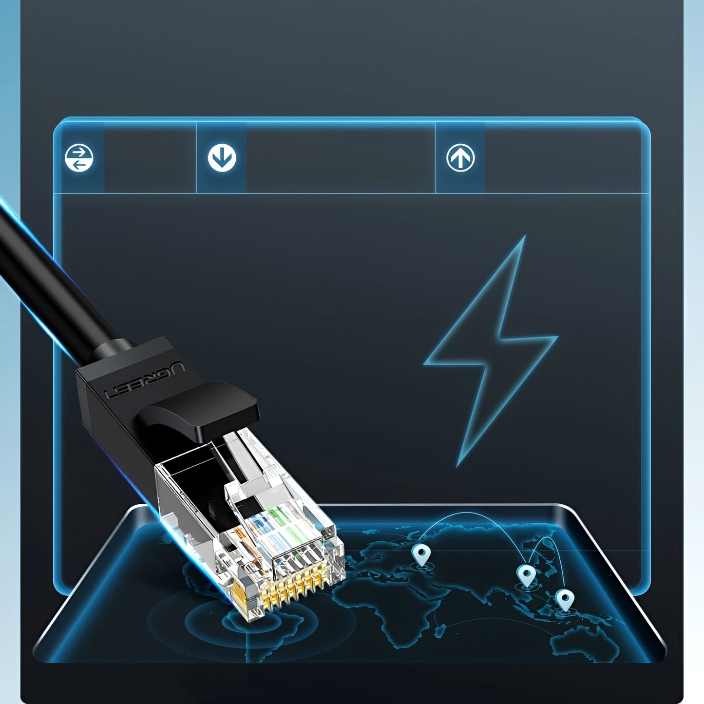 Câble Réseau UGREEN NW102, UTP, Cat6, 5m, Noir