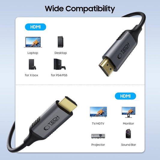Câble Vidéo Tech-Protect Ultraboost II, HDMI - HDMI, 8K, 2m, Noir