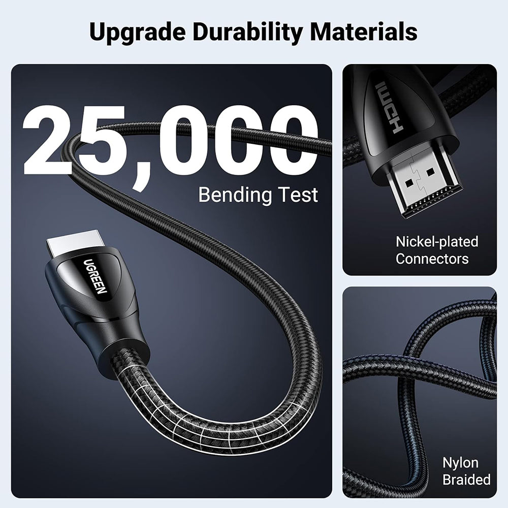 Câble Vidéo Ugreen HD140 (80405), HDMI - HDMI, 8K, 5m, Noir