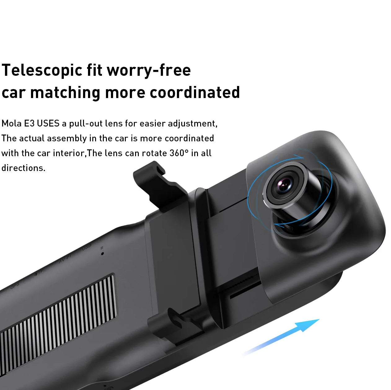 Caméra Auto Avant Arrière DDPAI mola E3, 2K, Wi-Fi