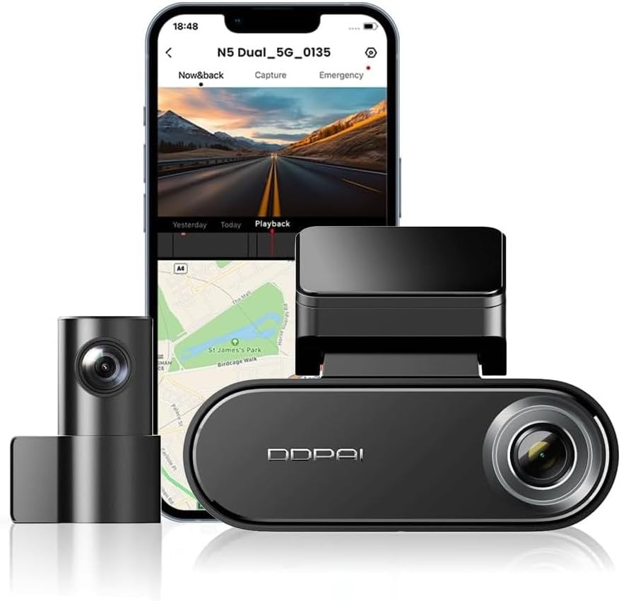 Caméra Auto Avant Arrière DDPAI N5 Dual, 4K, Wi-Fi, GPS, IA