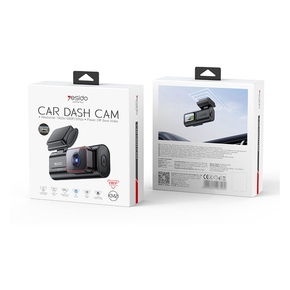 Caméra Auto Yesido KM21, 1080P, Wi-Fi, Affichage 1.47 pouces
