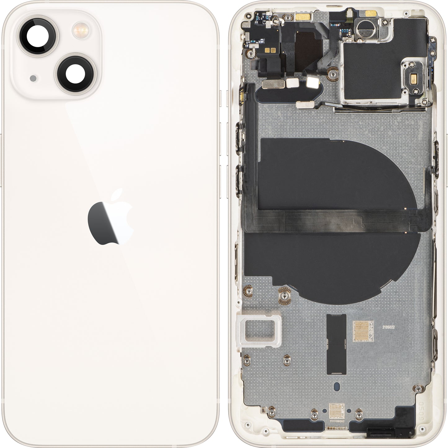 Apple iPhone 13 Couvercle de batterie, avec demi-case, blanc (Starlight), Swap
