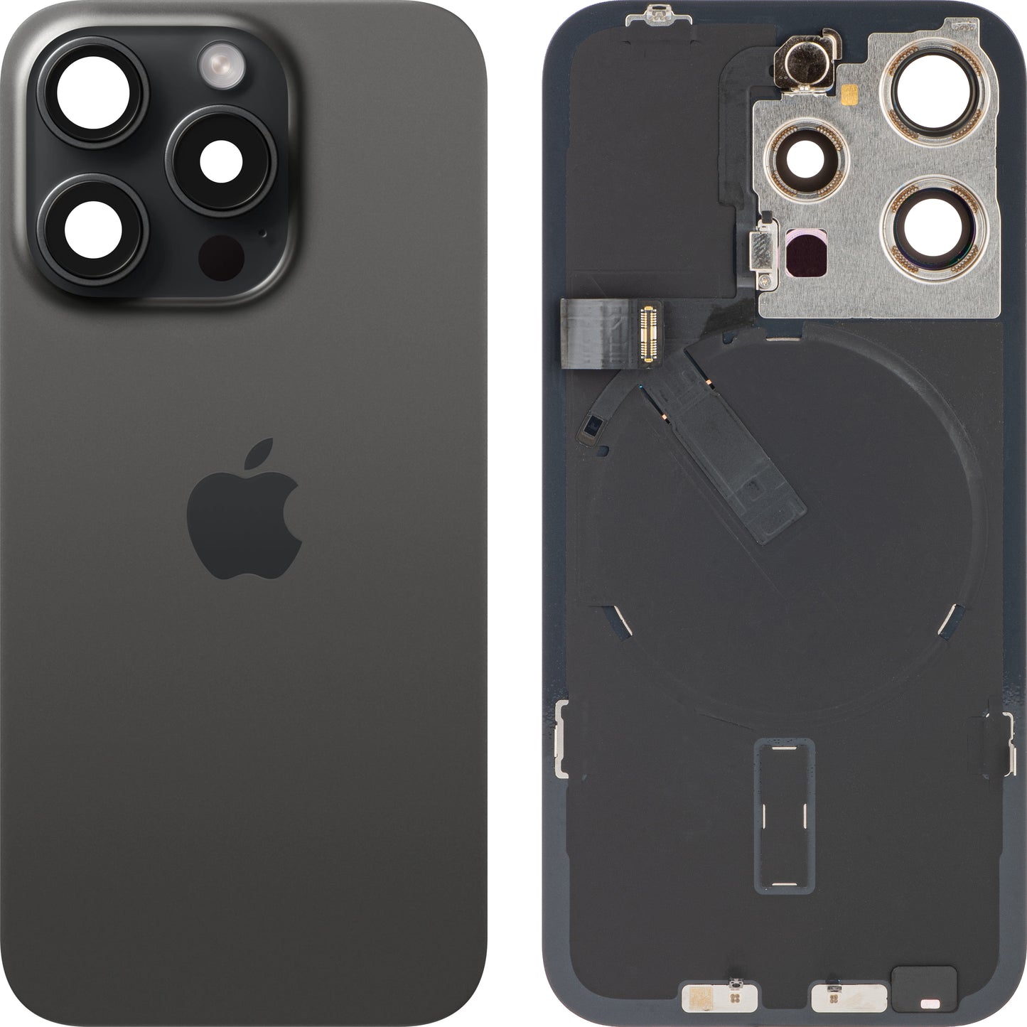 Akkuabdeckung Apple iPhone 15 Pro, Schwarz (Black Titanium), Premium Swap
