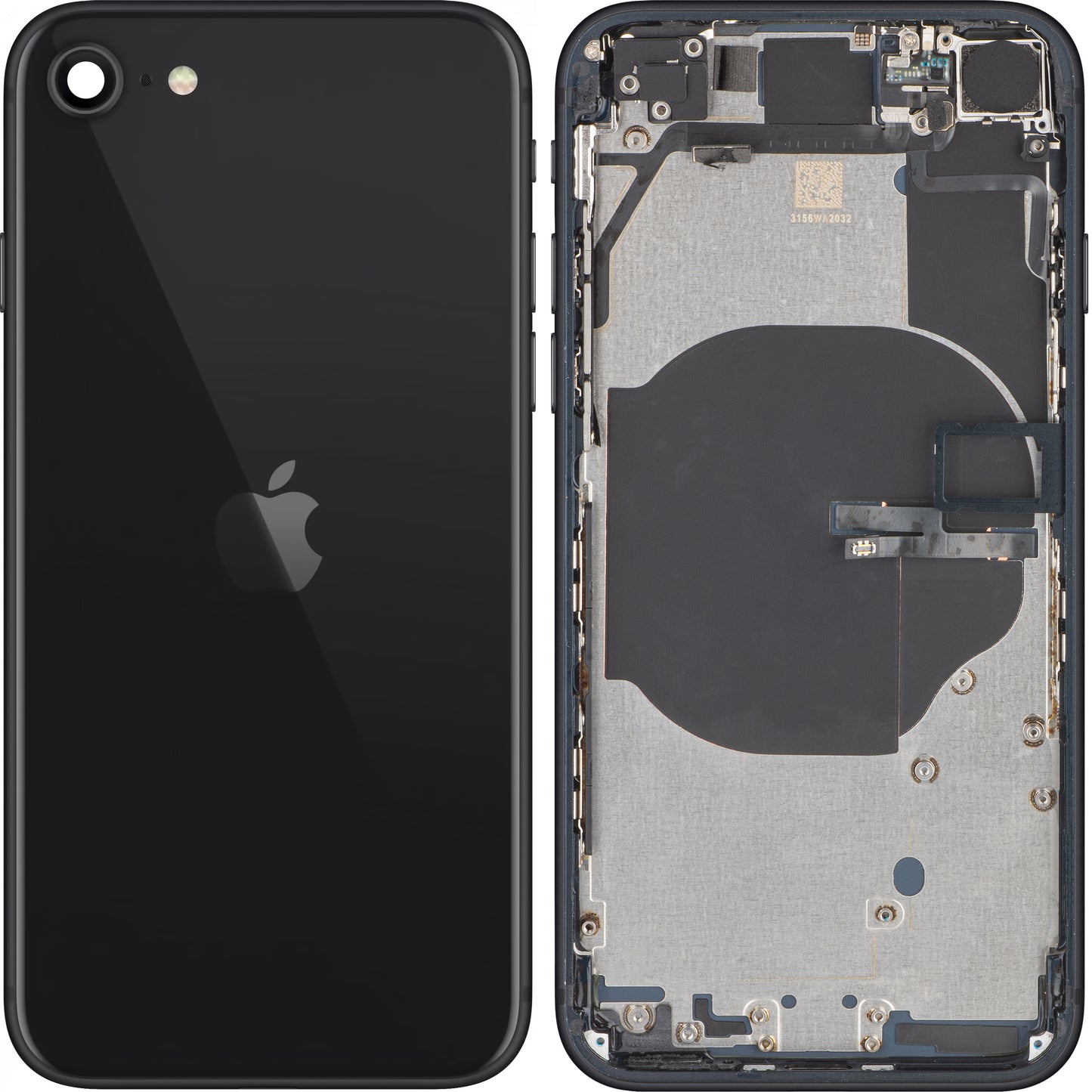 Apple iPhone SE (2022) Housse de batterie, avec demi-case, noir (minuit), Swap