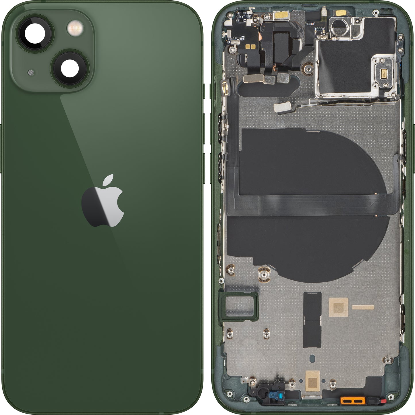 Apple iPhone 13 Battery Cover, With Middle Frame, Green, Swap