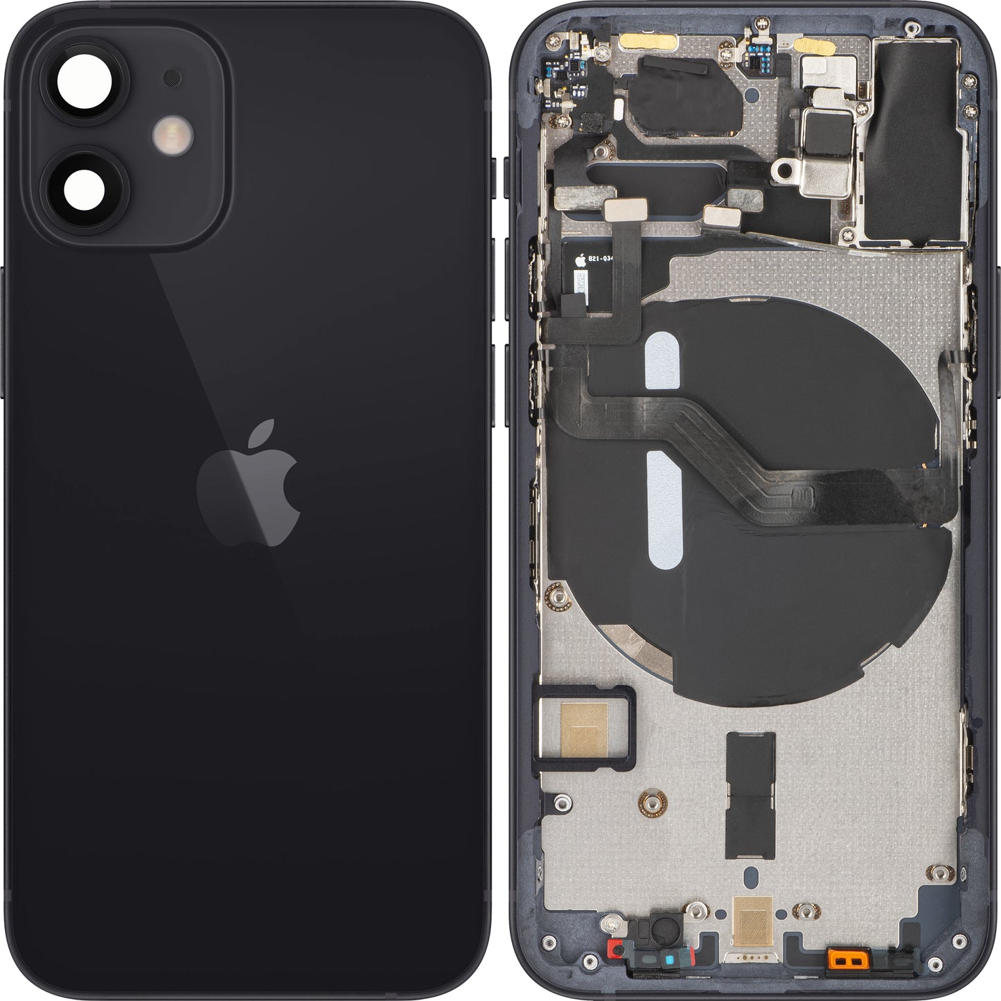 Apple iPhone 12 mini Battery Cover, avec Middle Case, noir, Swap