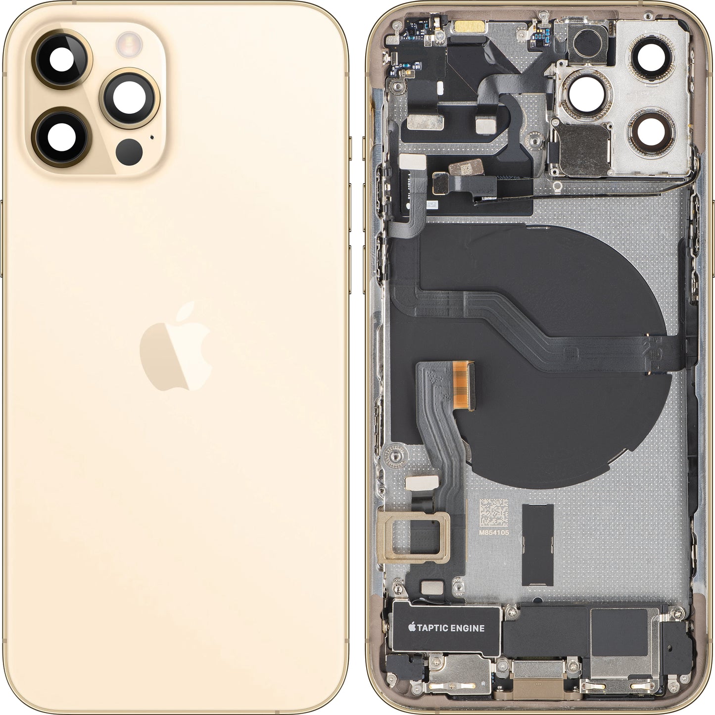 Apple iPhone 12 Pro Batteriedeckel, mit Mittelgehäuse, Vollständige Teile, Gold, Swap