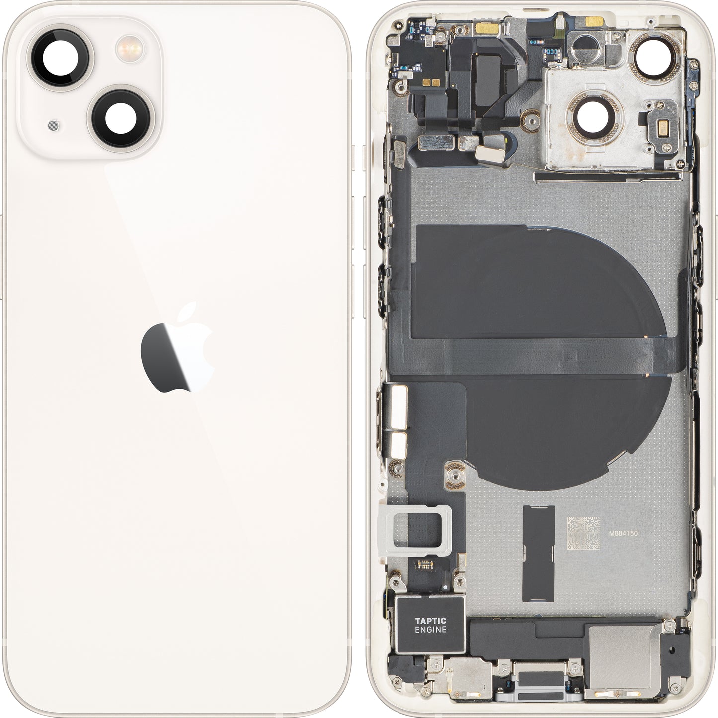 Couvercle de batterie Apple iPhone 13, avec coque intermédiaire, pièces complètes, blanc (Starlight), échange