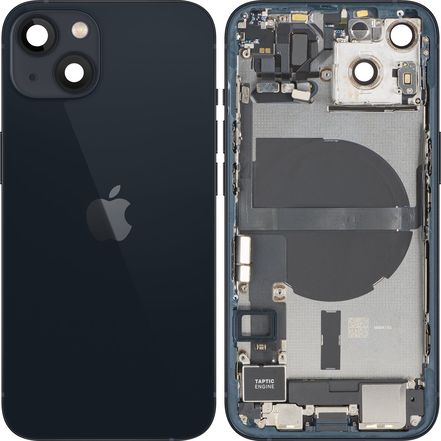 Akkuabdeckung Apple iPhone 13, mit Mittelgehäuse, Komplettteile, Schwarz (Midnight), Swap