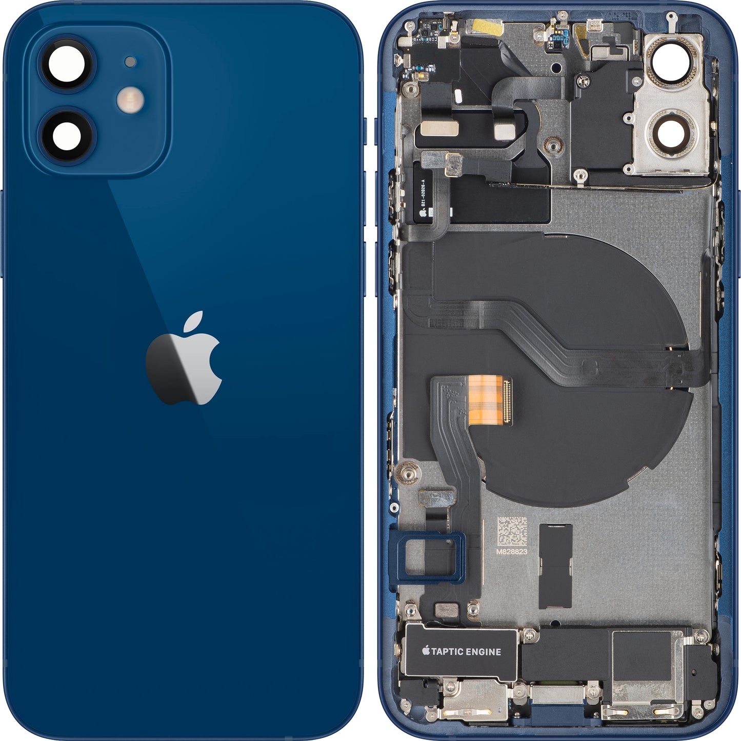 Batteriedeckel Apple iPhone 12, mit Mittelgehäuse, Vollständige Teile, Blau, Swap