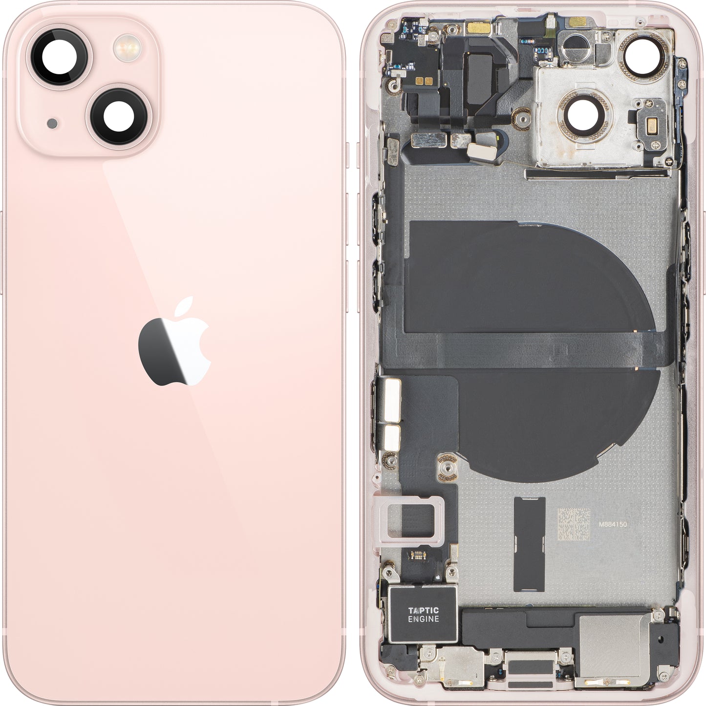 Batteriedeckel Apple iPhone 13, mit Mittelgehäuse, Komplettteile, Rosa, Premium Swap
