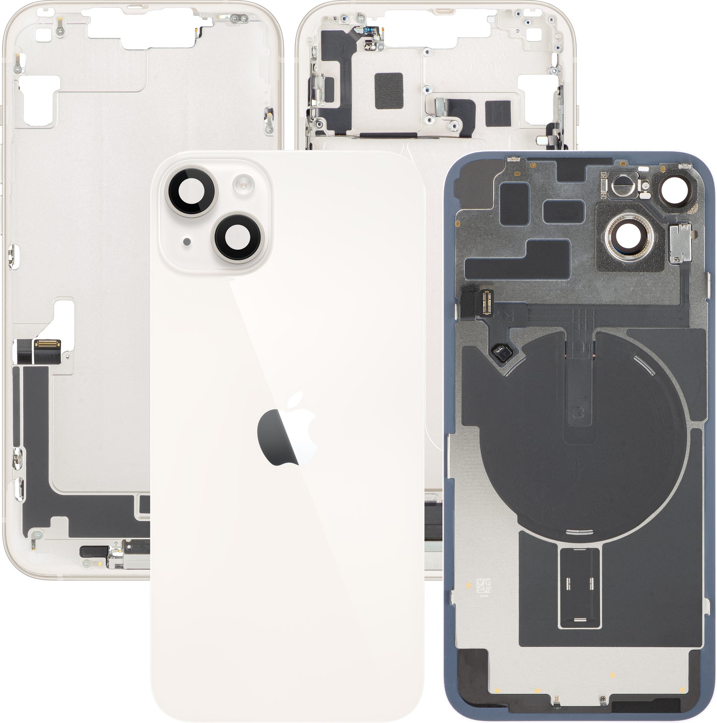 Couvercle de batterie Apple iPhone 14 Plus, avec coque intermédiaire, toutes pièces incluses, Blanc (Starlight), Échange