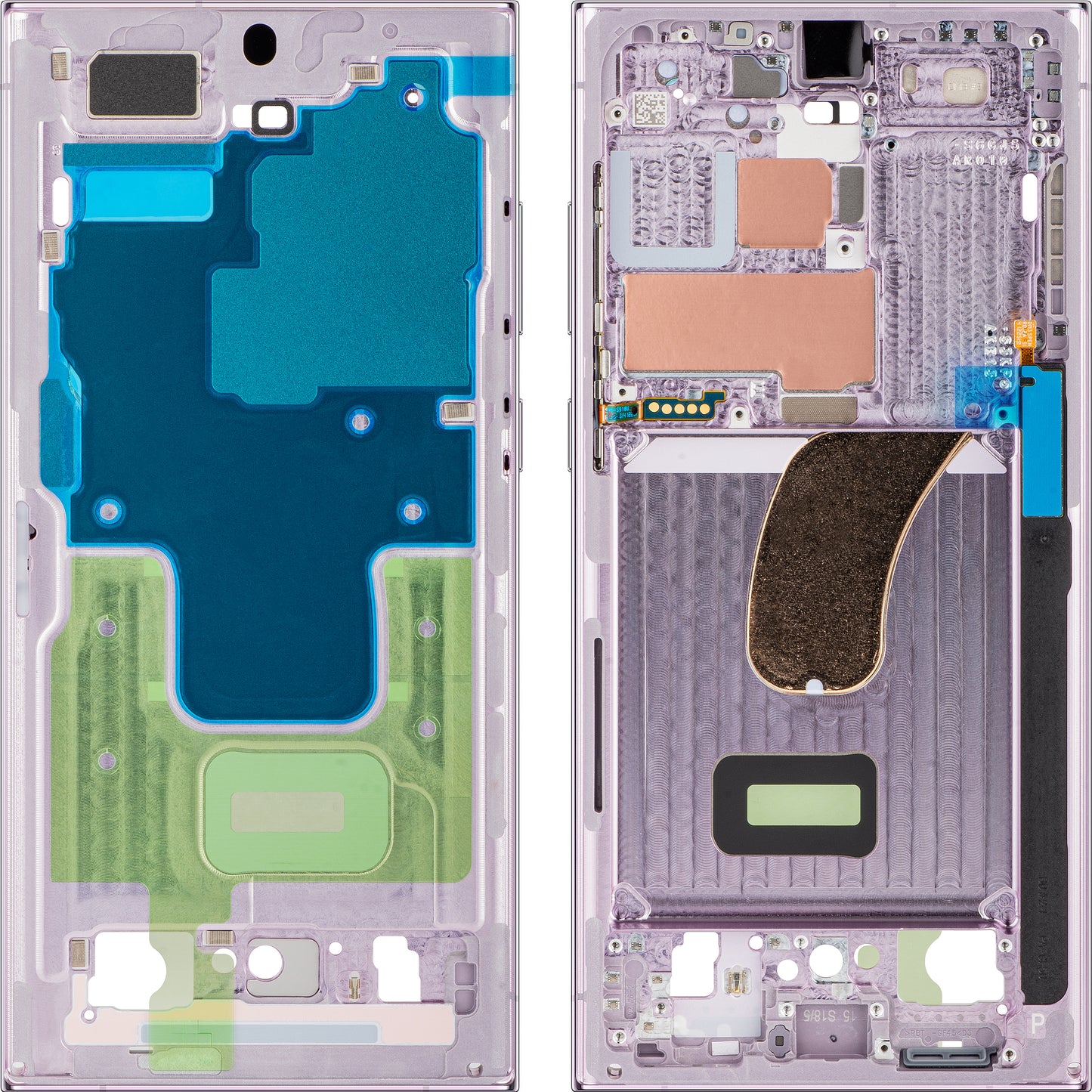 Mittelgehäuse Samsung Galaxy S23 Ultra S918, Violett (Lavendel), Service Pack GH96-15833D