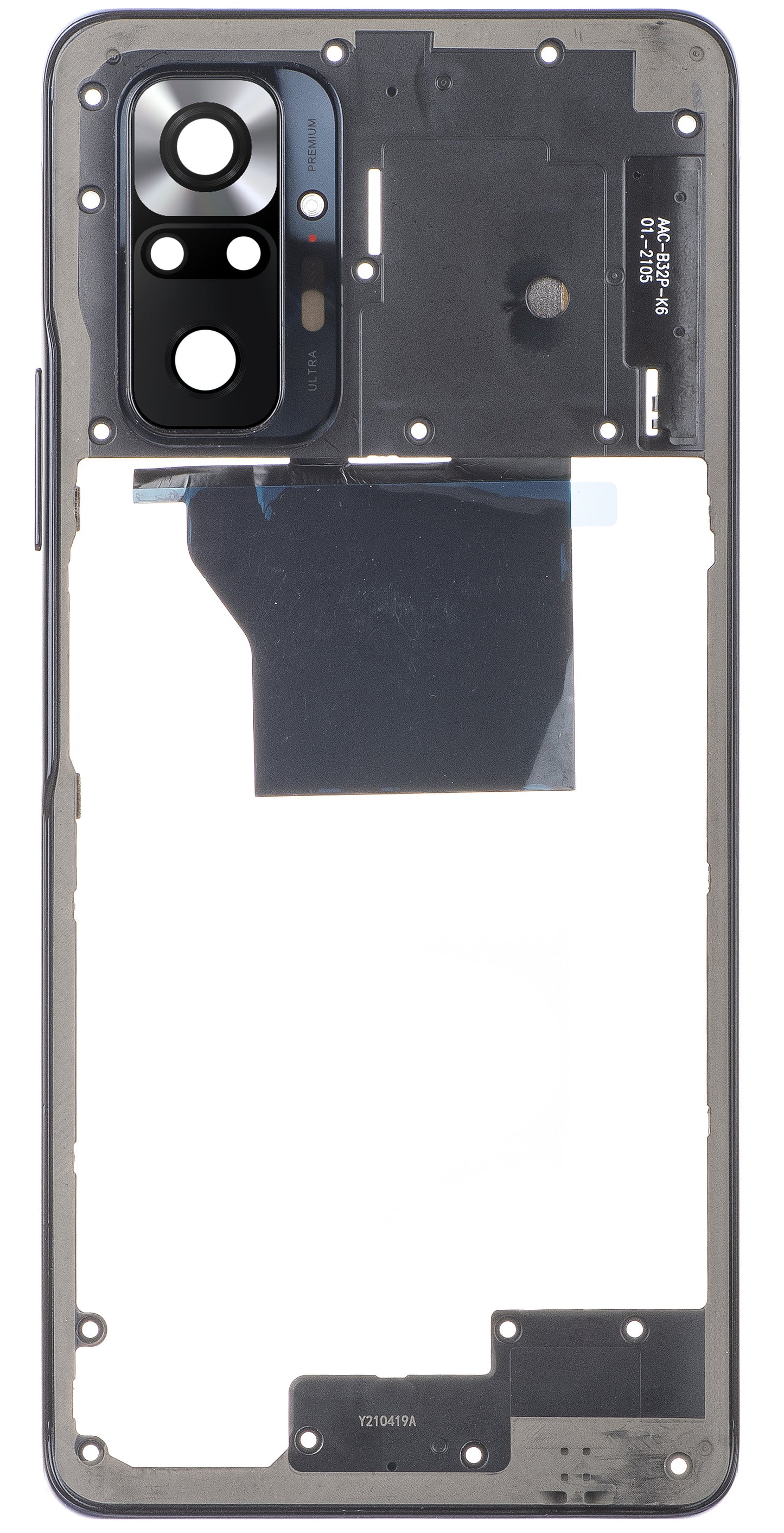 Mijloc Fall - Kamera Glas zurück Xiaomi Redmi Note 10 Pro, grau