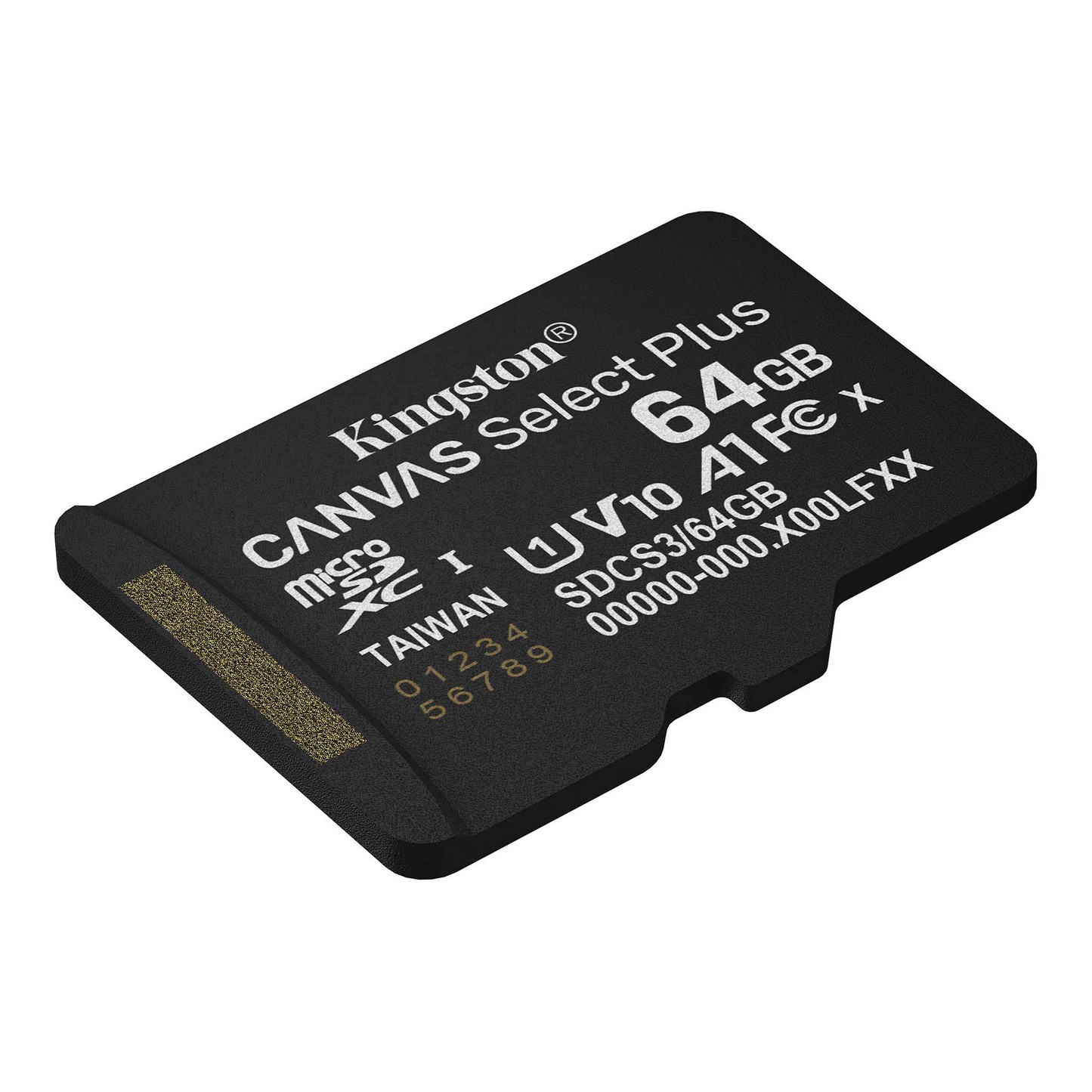 Carte mémoire microSDXC Kingston Canvas Select Plus Android A1, 64Gb, Classe 10 / UHS-1 U1 SDCS3/64GBSP