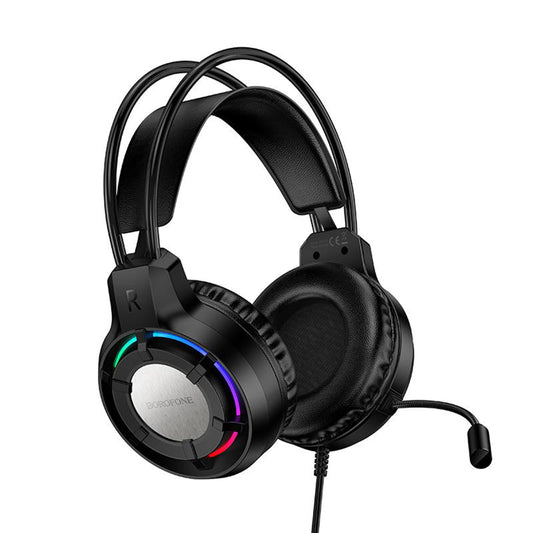 Casque Gaming 3,5 mm Borofone BO112 Wave, RGB, 2m, Noir