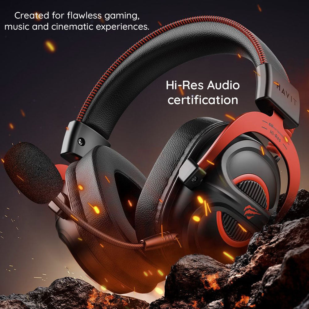 Gaming Kopfhörer 3.5mm HAVIT H2002E Pro, 2m, Schwarz