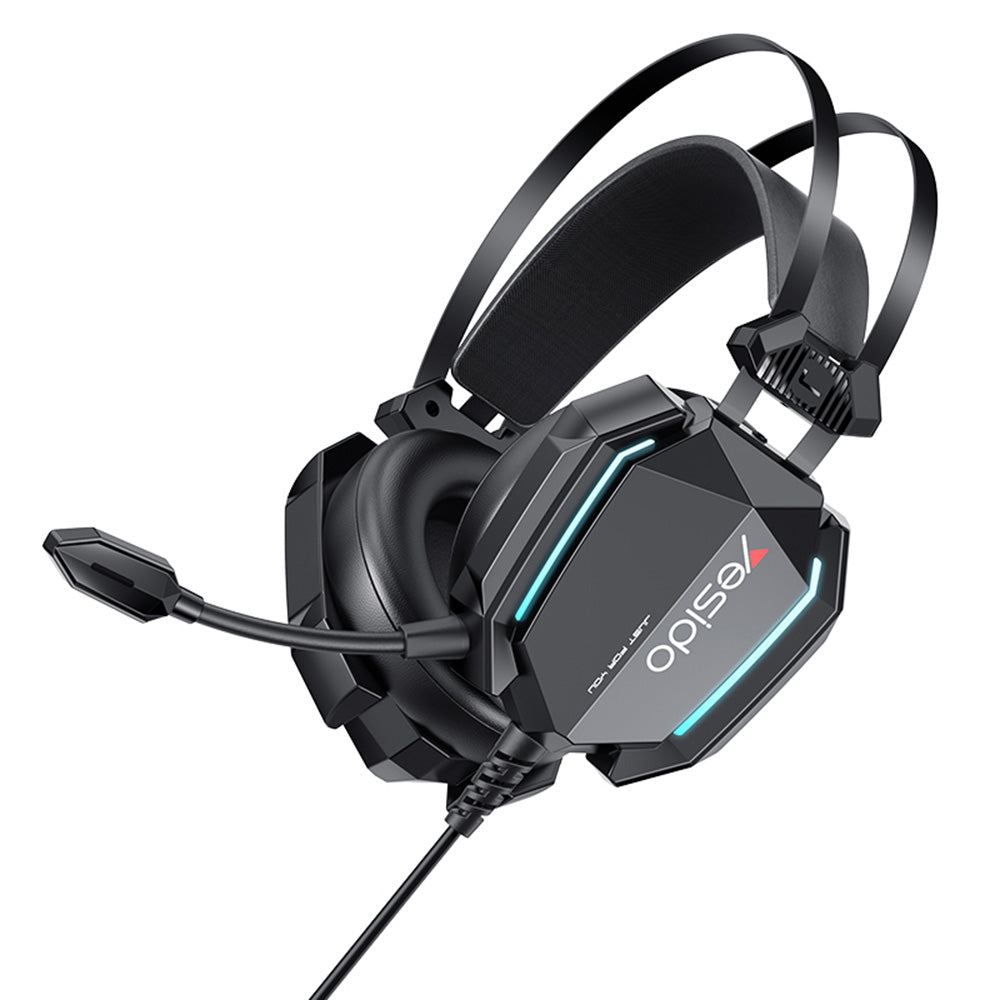 Gaming-Kopfhörer 3.5mm Yesido EK03, RGB, 2m, Schwarz