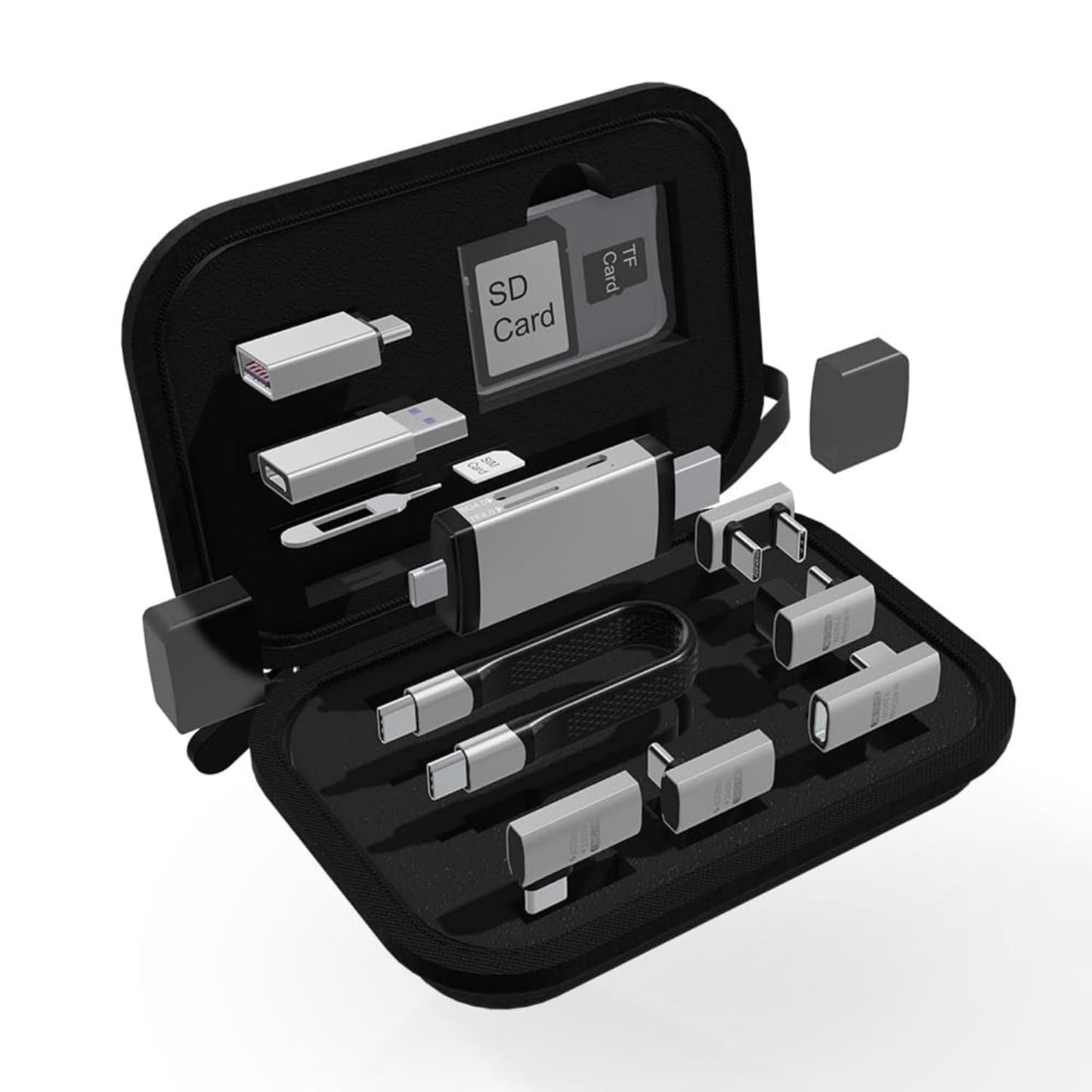 USB / USB-C Kartenleser OEM OmniLink Pro-003 Travel, 10in1, Grau