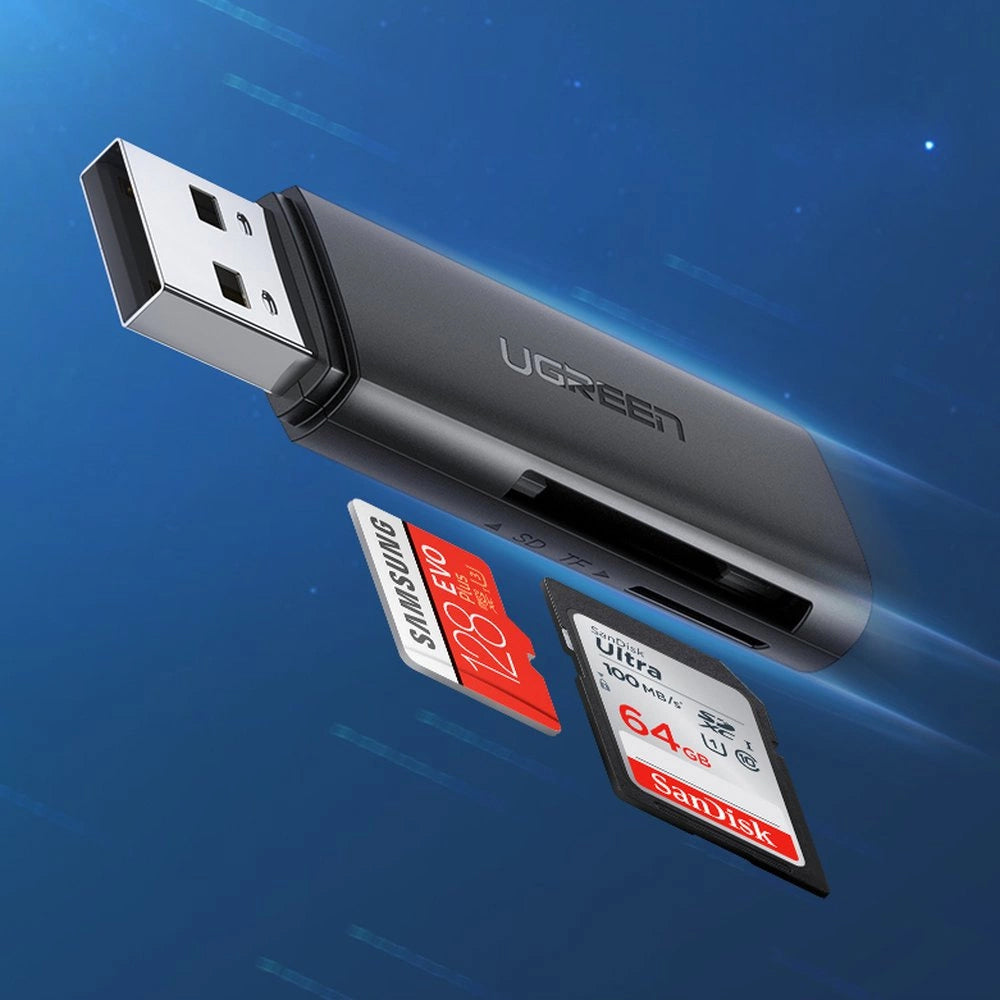 Lecteur de carte USB 3.0 UGREEN CM264, SD - microSD, Noir