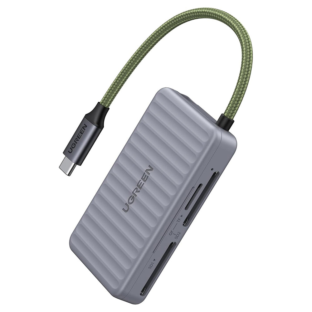 Lecteur de carte USB-C avec organisateur UGREEN 55886, 2 x SD - microSD, Gris