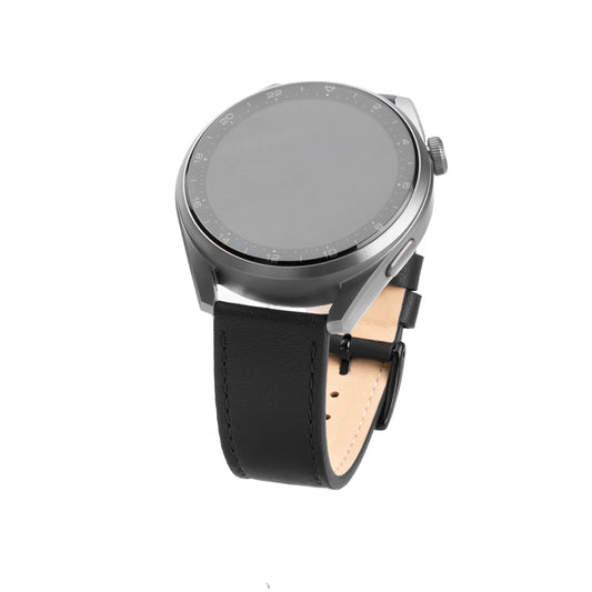 Bracelet en cuir Fixed pour Huawei Watch / Xiaomi Watch Series, 22mm, Noir.