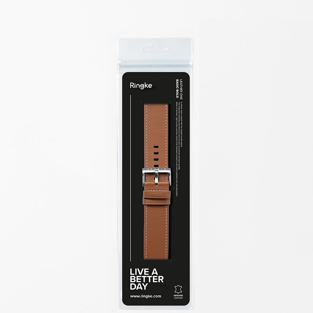 Bracelet Ringke One Basic Bold pour Fossil Watch / Mobvoi Watch / Suunto Watch Series, 24mm, Marron