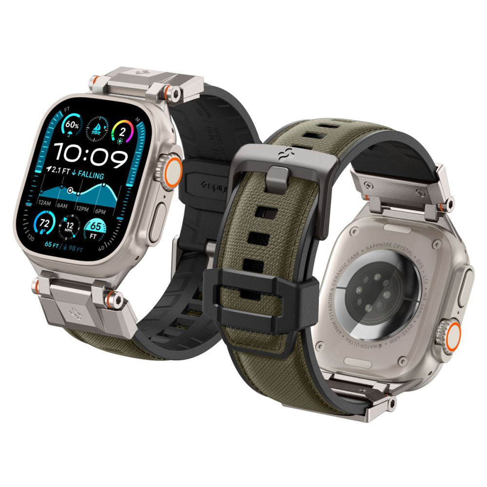 Spigen DuraPro Armor Gurt für Apple Watch 49mm / 46mm / 45mm / 44mm / 42mm Serie, Grün AMP09102