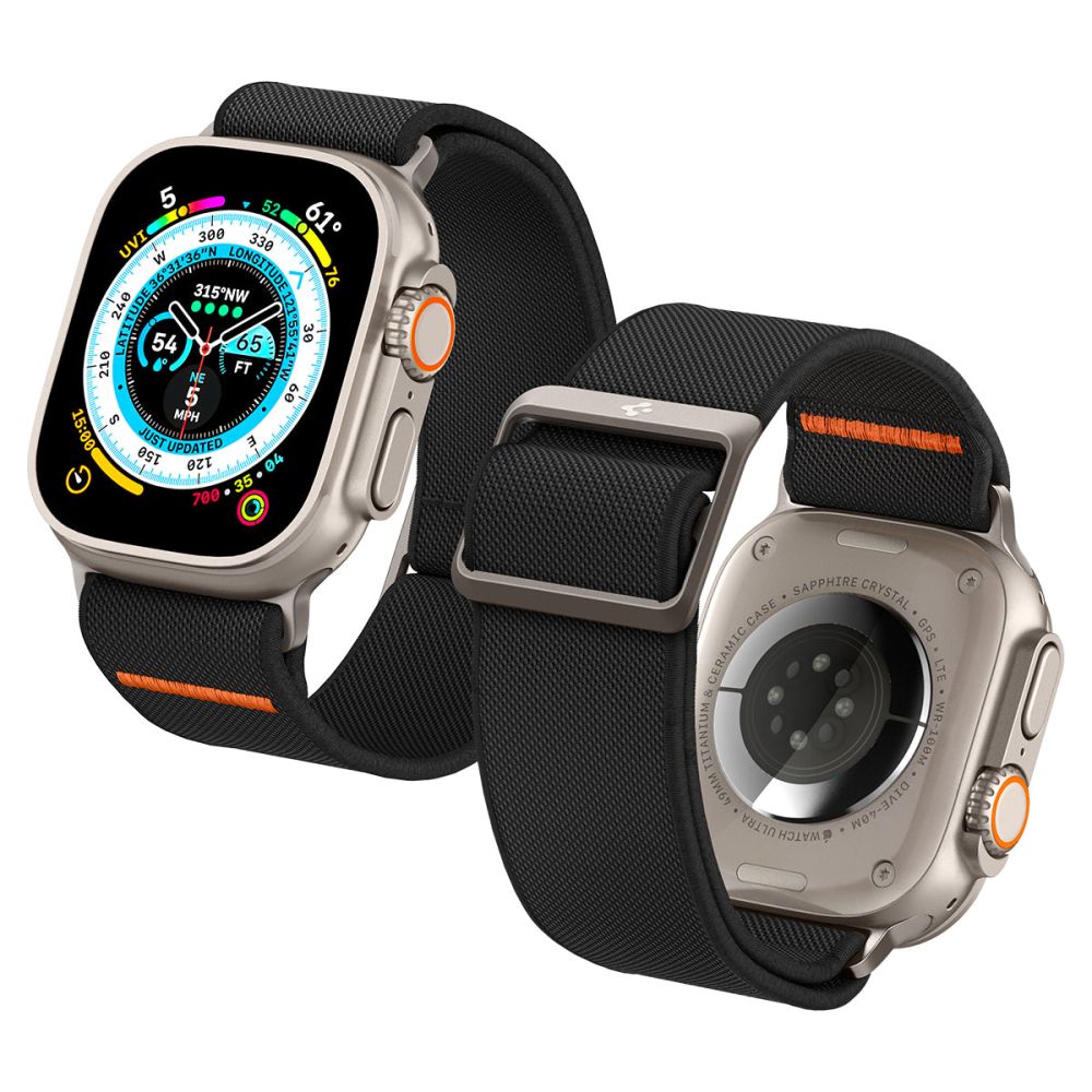 Spigen Fit Lite Ultra Armband für Apple Watch 49mm / 46mm / 45mm / 44mm / 42mm Serie, Schwarz AMP05983