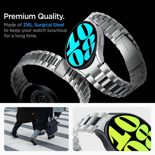 Bracelet Spigen Modern Fit pour Samsung Galaxy Watch6 44mm, Argenté