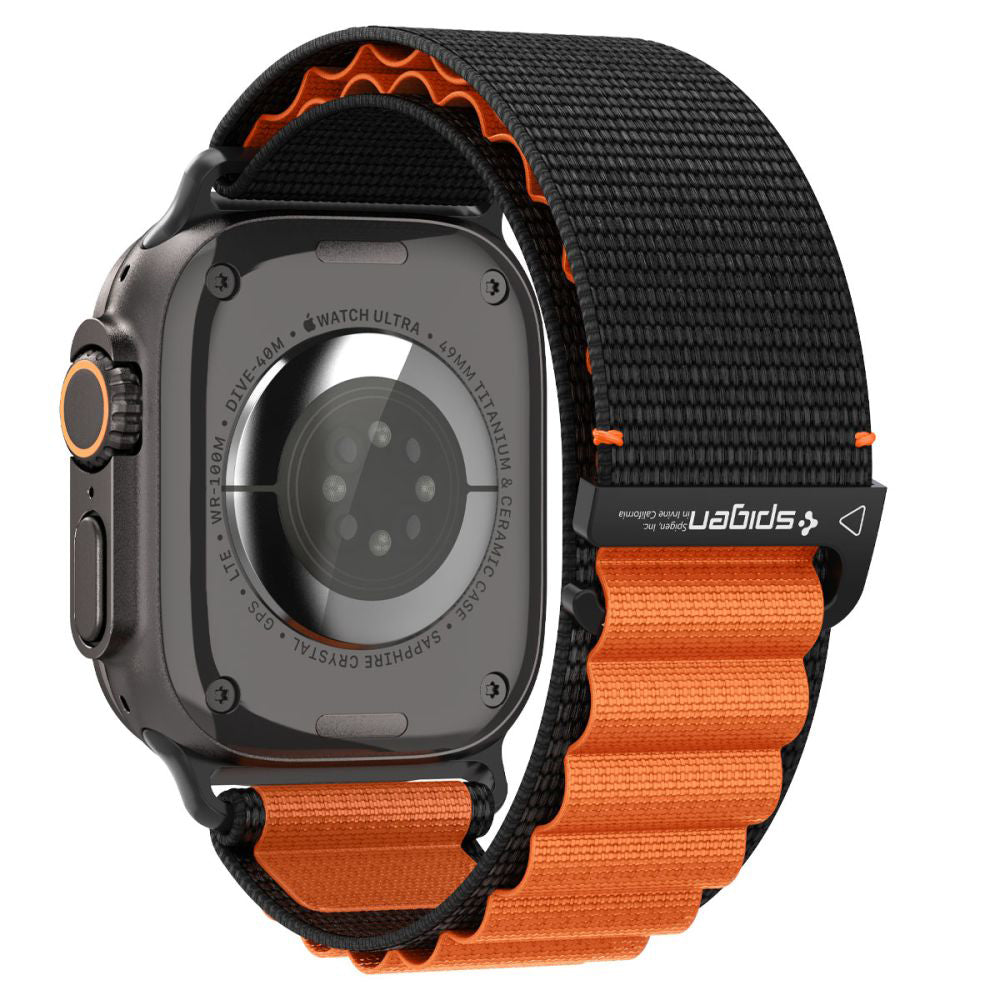Spigen WBF1 Armband für Apple Watch 49mm / 46mm / 45mm / 44mm Serie, Schwarz Orange AMP10145