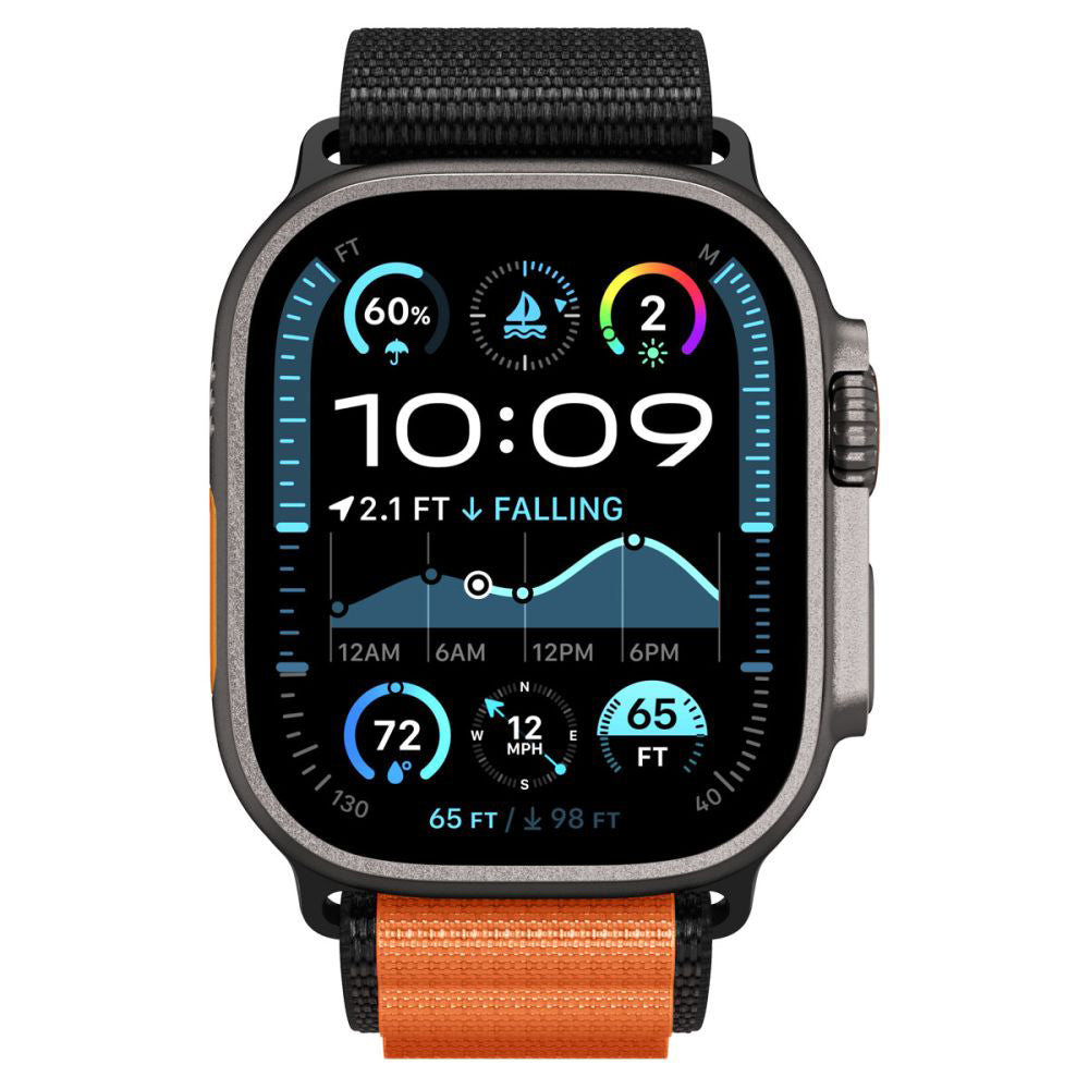 Spigen WBF1 Armband für Apple Watch 49mm / 46mm / 45mm / 44mm Serie, Schwarz Orange AMP10145